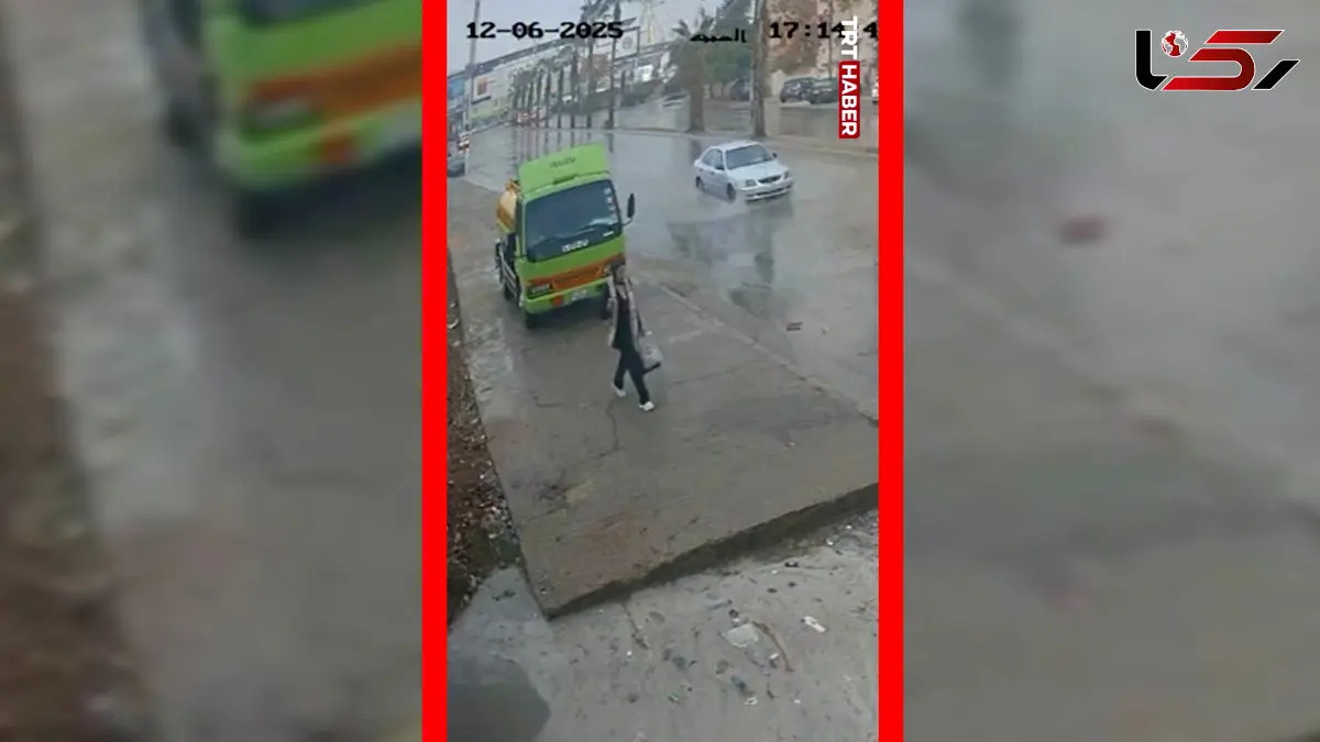 فیلم حادثه خیابانی و نجات زن توسط رهگذران