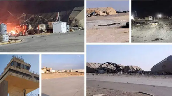 اولین عکس ها از داخل پایگاه ویران شده آمریکایی / خبرنگار عراقی پس از حمله موشکی ایران چه دید؟