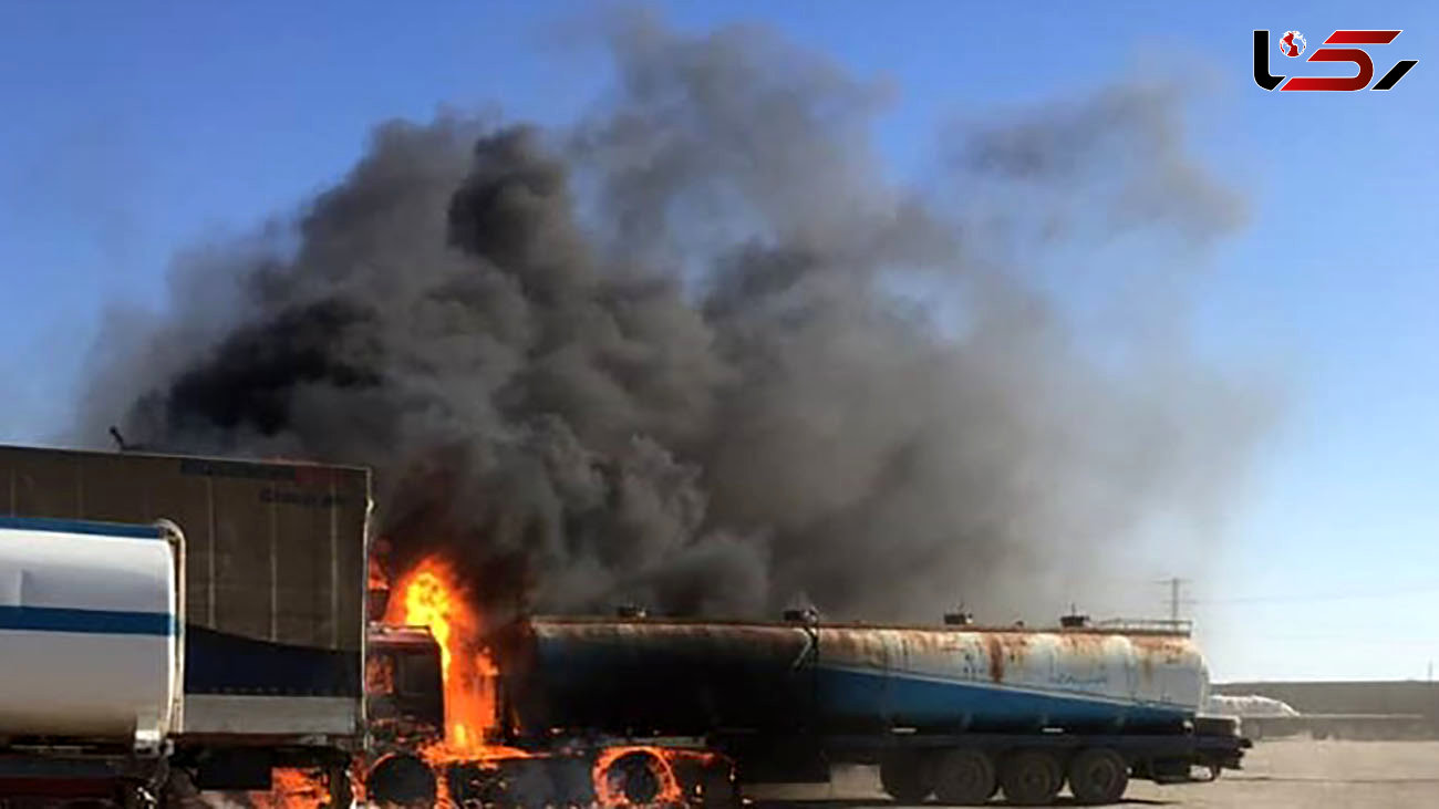 فیلم صحنه زنده زنده سوختن راننده تانکر در مرودشت 