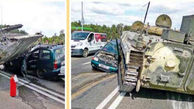 تانک ارتش در بزرگراه حادثه آفرید + عکس