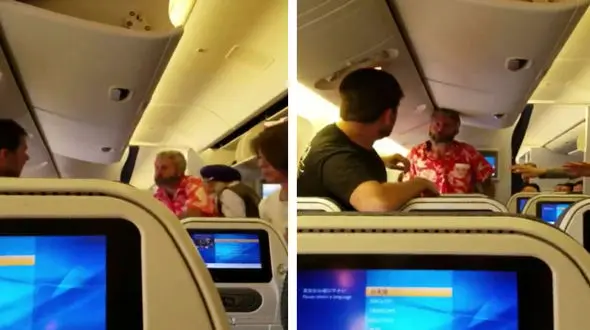 کتک کاری دو مسافر در هواپیما + فیلم