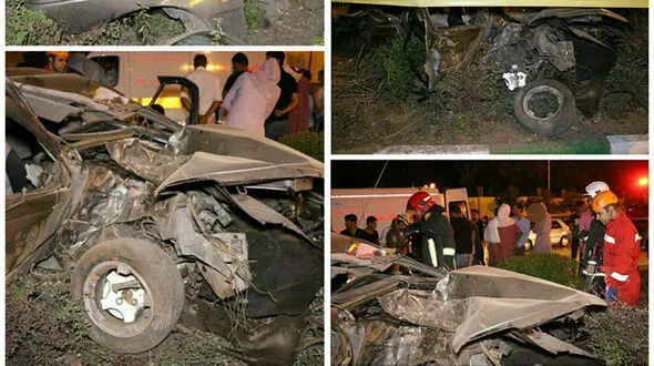 3 مصدوم در تصادف وحشتناک مشهد +تصاویر