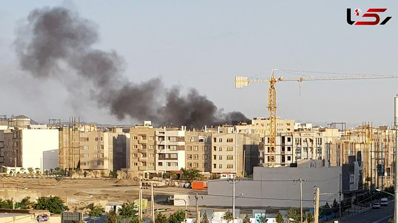 آتش سوزی در برج مسکونی اقدسیه مشهد + عکس
