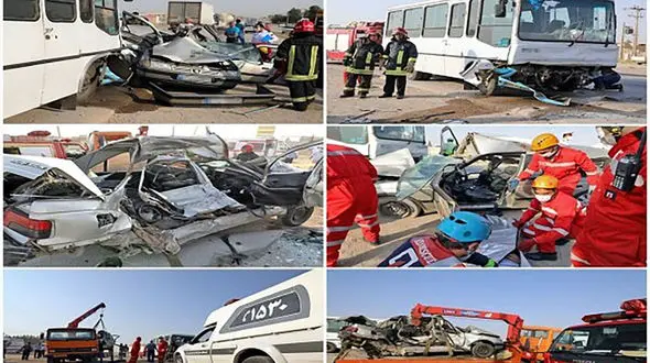 6 عکس از صحنه مرگبار یک تصادف در جاده مشهد