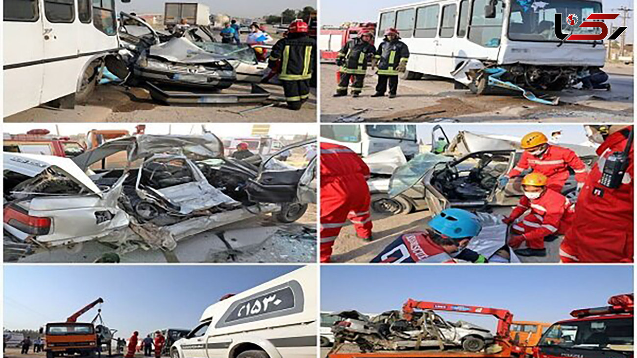 6 عکس از صحنه مرگبار یک تصادف در جاده مشهد