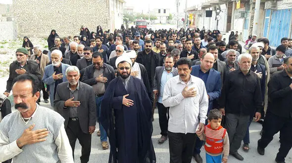 مراسم پیاده روی ایام فاطمیه در آبدان + تصاویر