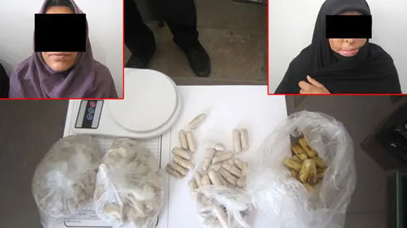 این 2 زن  یک کیلو و 370 گرم هروئین را بلعیده بودند+عکس