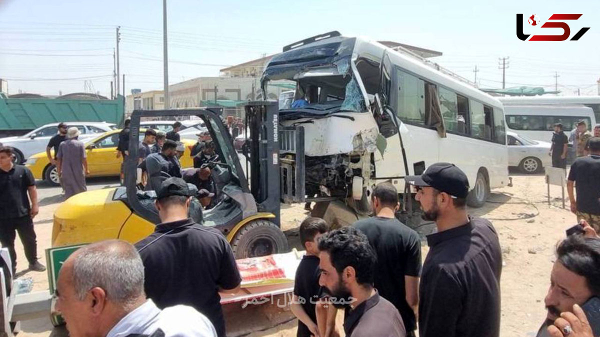 تصادف مینیبوس حامل زائران ایرانی در مسیر نجف به کربلا / 16 نفر مصدوم شدند