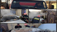 آتش سوزی خودرو در آبادان + عکس