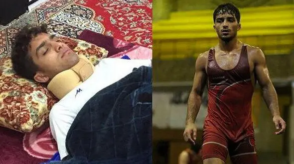 کشتی‌گیر تیم ملی در خطر فلج شدن + عکس