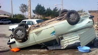 عجیب ترین تصادف جاده مشهد-چناران/ وانت چپ کرد ۱۱ نفر مصدوم شدند!