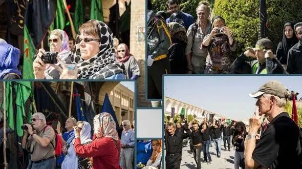 گرشگران خارجی در مراسم عاشورا +تصاویر