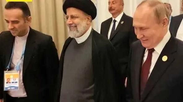 فیلم پیاده روی رئیسی و پوتین در اجلاس کشورهای ساحلی خزر 