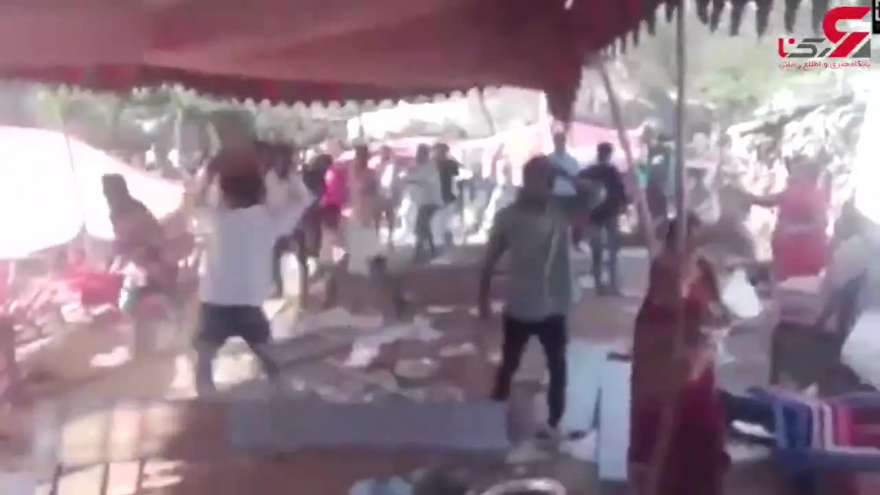 قمه کشی در مراسم عروسی بخاطر گوشت گوسفند و مرغ! +فیلم