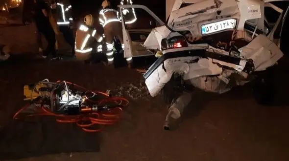 یک کشته در تصادف آزادراه تهران- قم + عکس