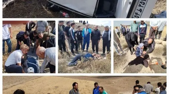نجات معجزه آسای 3 زن و مرد از خودروی مچاله شده / ماموران پلیس فرشته نجات شدند + عکس