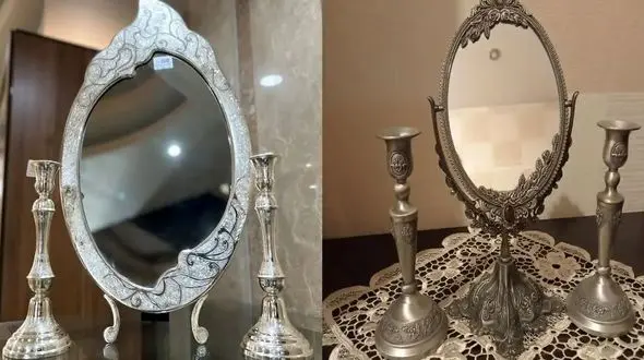 زیباترین مدل‌ های آینه شمعدان نقره + انتخابی لوکس و شیک