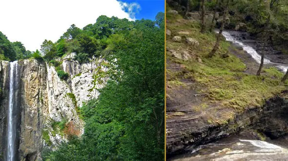 آبشار لاتون درمیان جنگلی همیشه سبز 