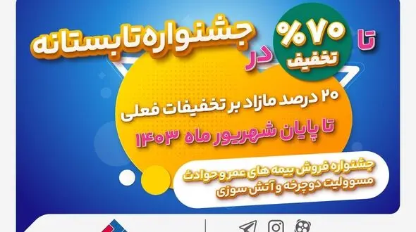 جشنواره تابستانی بیمه ملت با تخفیف‌های ویژه آغاز شد