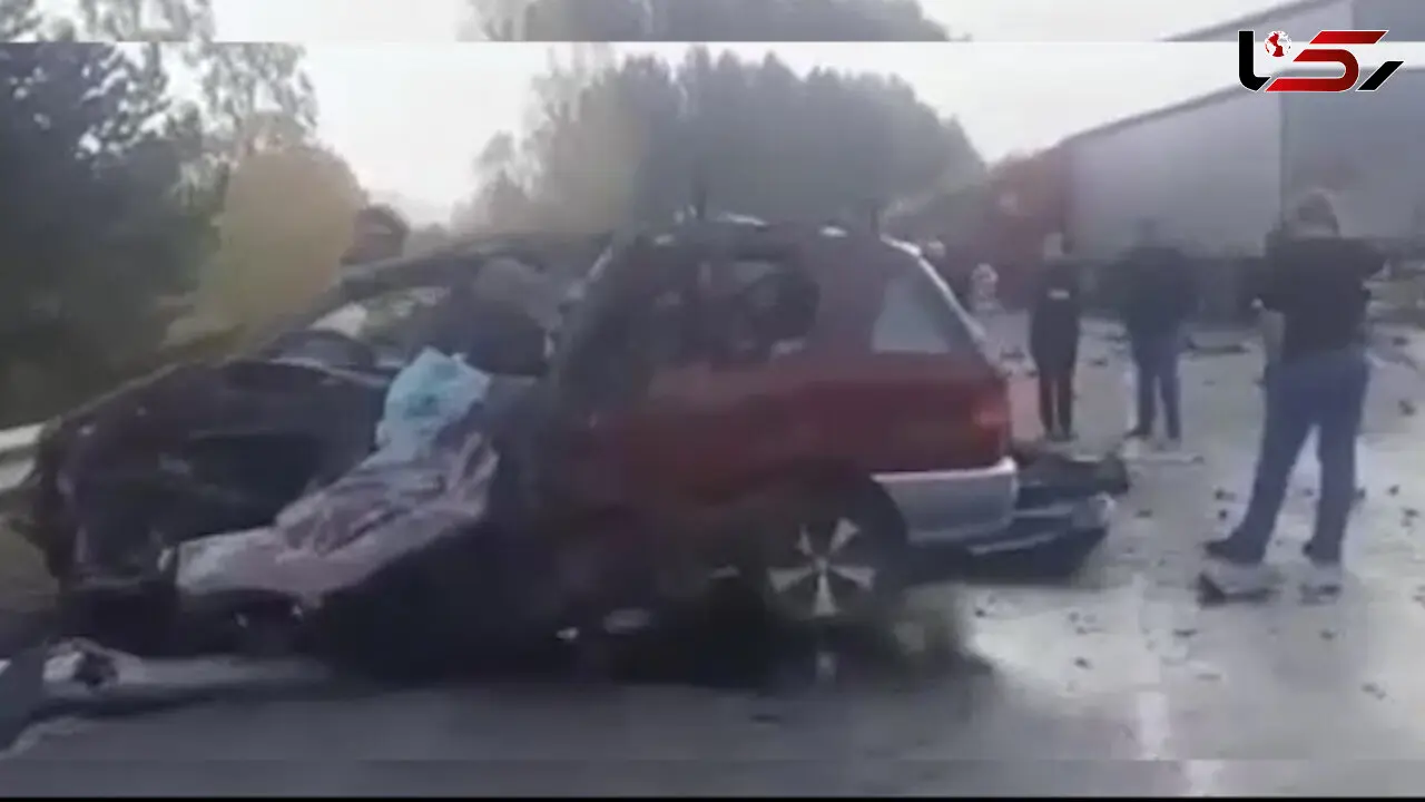 فیلم لحظه وحشتناک شاخ به شاخ شدن تویوتا با تریلی / 2 تن کشته شدند