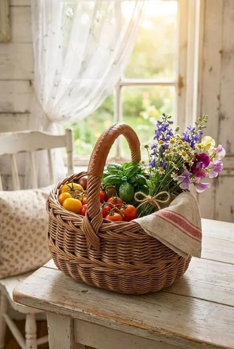 مدل سبد حصیری برای میوه عکس