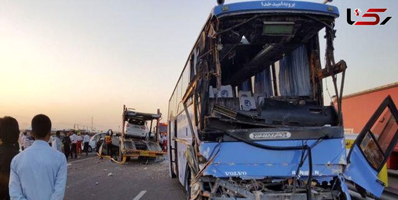 واژگونی خونین اتوبوس در محور ایوانکی - تهران /حمام خون در جاده همدان به تهران+ عکس
