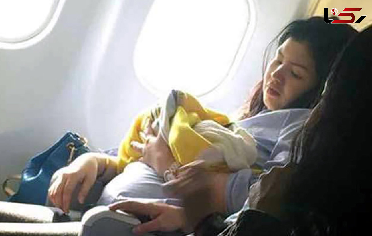 تولد یک نوزاد در آسمان / کودک عجول زود تر از موعد در هواپیما بدنیا آمد+عکس مادر و نوزاد