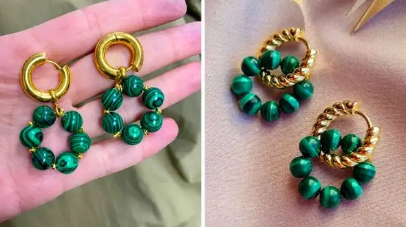 خوش‌ استایلی با گوشواره جیدیت سبز و انرژی شفابخش سنگ‌ های طبیعی / عکس