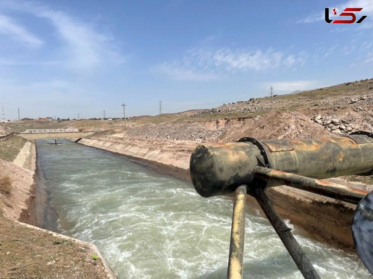 رها سازی آب سد طالقان درکانال آبیاری دشت قزوین
