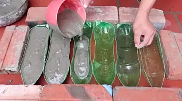 ساخت گلدان با بطری پلاستیکی و سیمان + فیلم