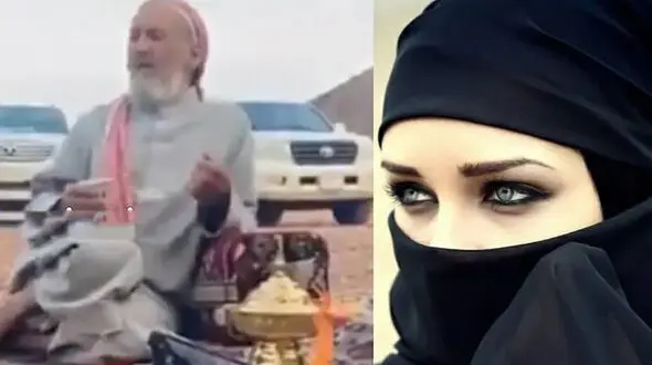 عکس ها / این مرد تاکنون صورت  زنش را ندیده اما 10 فرزند دارد / زیبایی زنش 47 سال پشت نقاب بود / حیرت می کنید