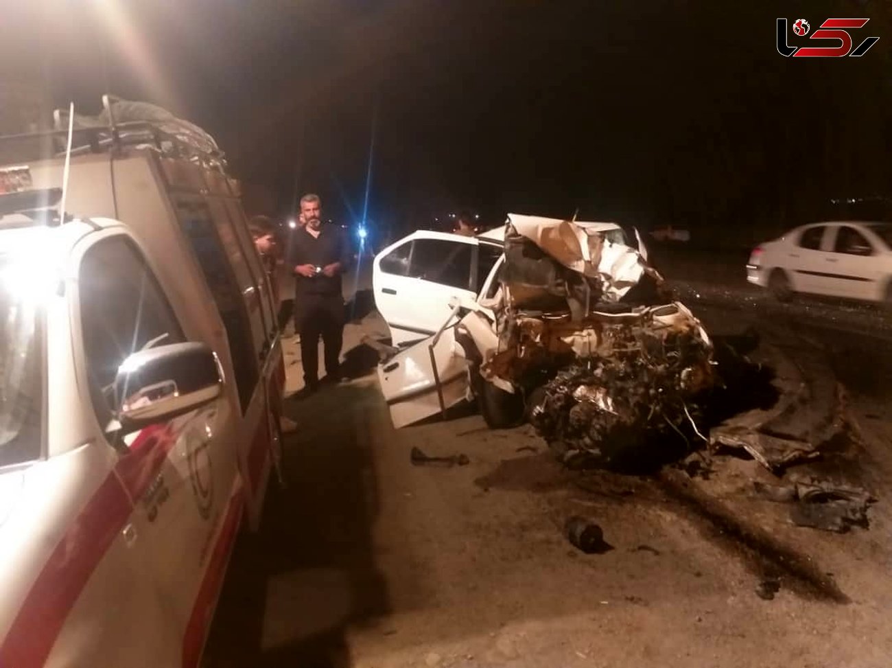 تصادف مرگبار پژو و سمند در جاده نهاوند / 4 تن کشته شدند