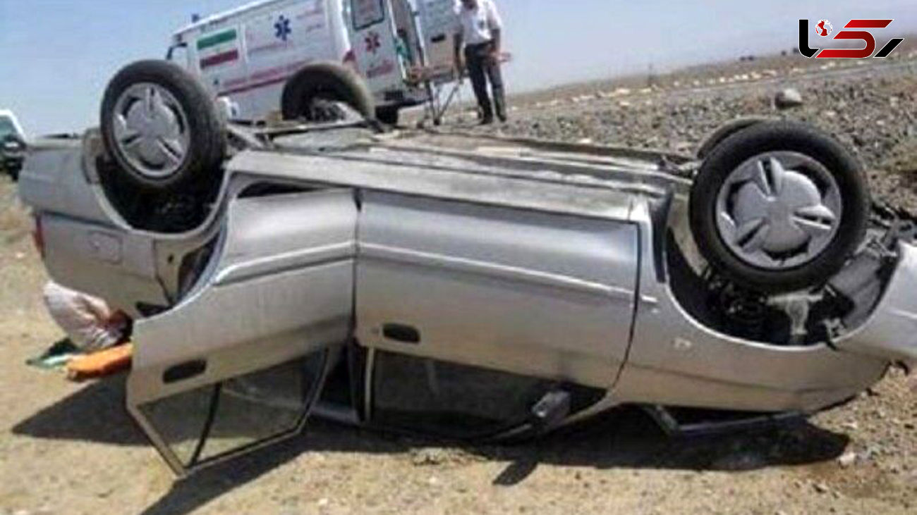 واژگونی پراید در جاده آزاد خرم آباد اراک پنج مجروح شد