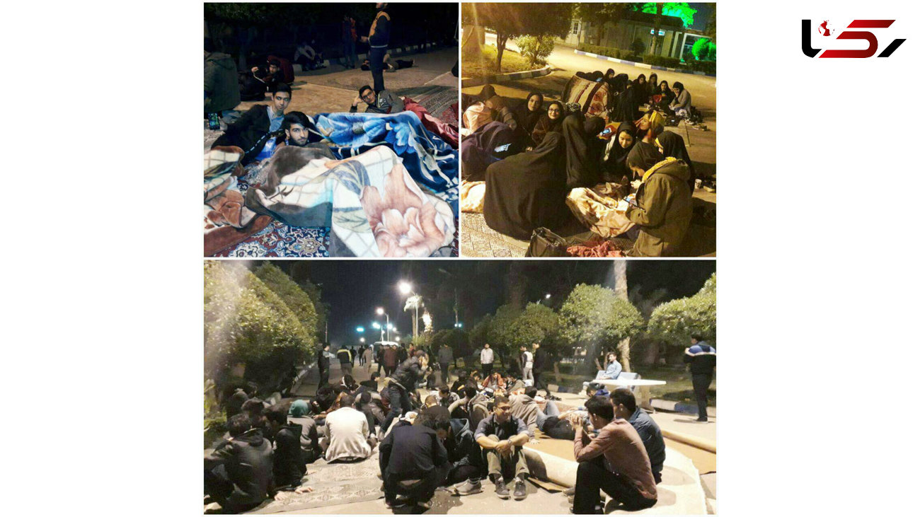 خوابیدن دانشجویان دانشکده نفت آبادان در حیاط دانشگاه  + عکس