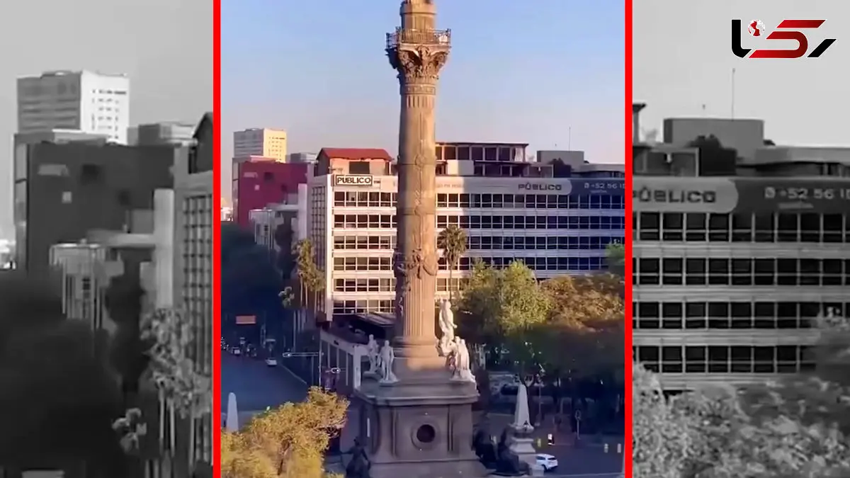 فیلم مقاومت ستون فرشته استقلال در زلزله مکزیکوسیتی