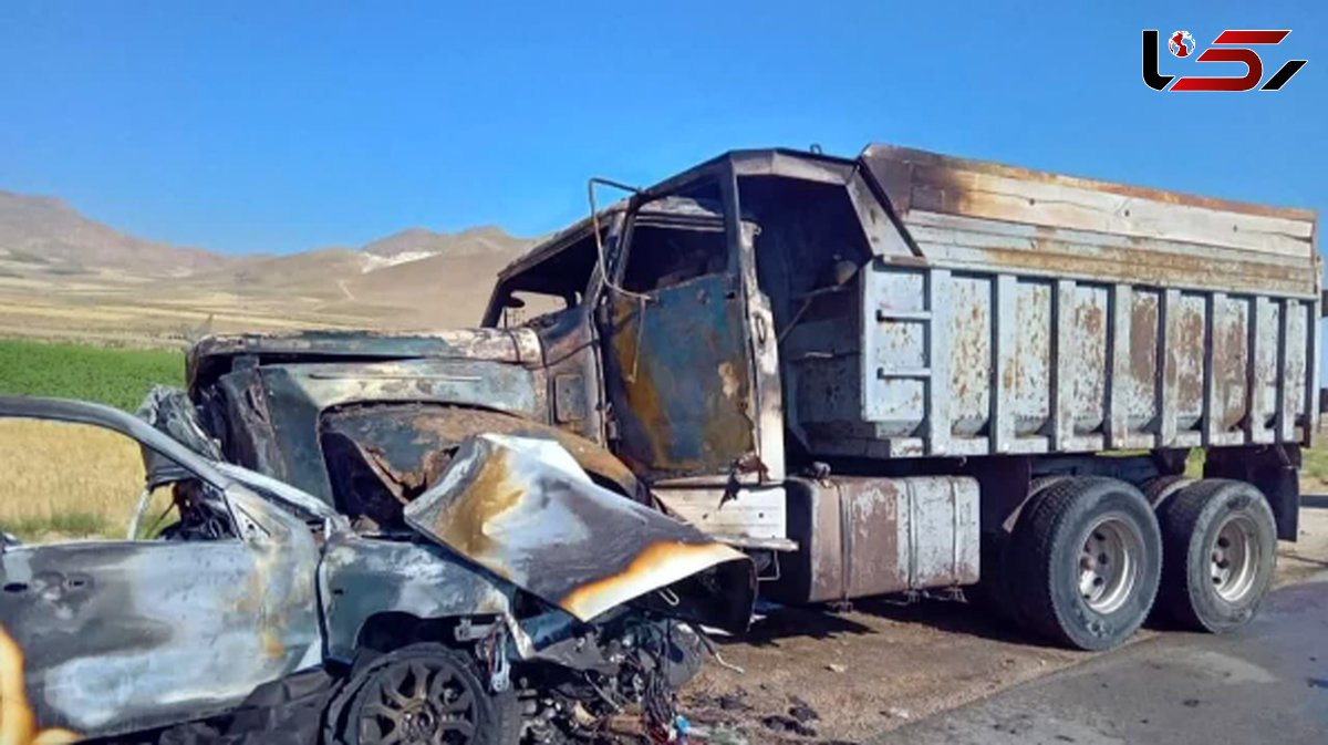  مرگ همزمان 3 مسافر در سمند مچاله شده / خواب آلودگی راننده کامیون مرگبار شد 