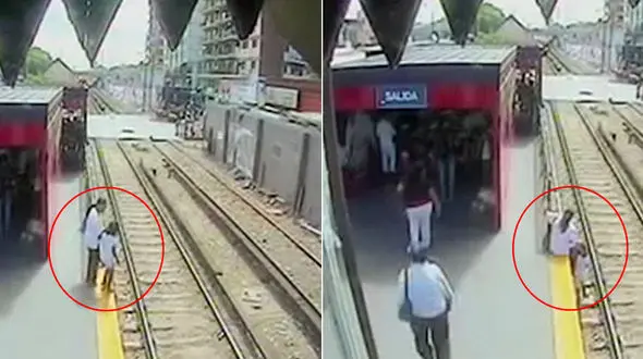 زن احمق دخترش را زیر قطار انداخت + فیلم لحظه حادثه و عکس