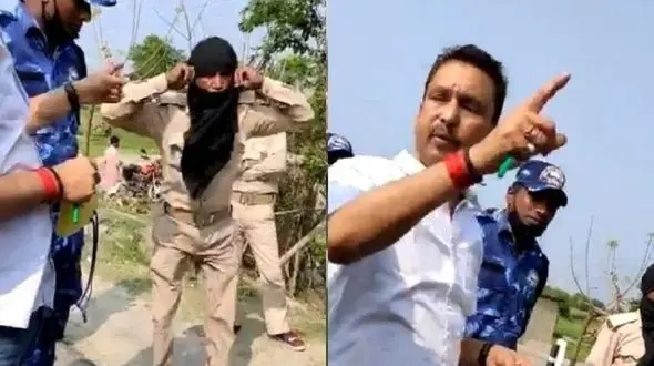 فیلم لحظه تنبیه ظالمانه مامور پلیس به جرم انجام وظیفه! / هند