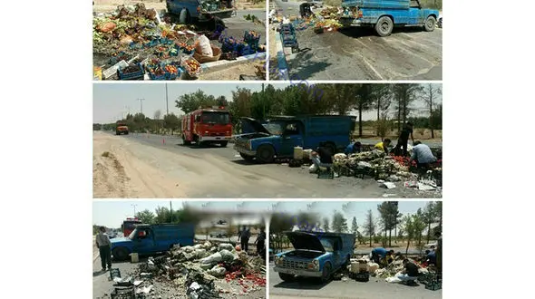 کمک مردم به راننده نیسان در جمع کردن بارش +عکس
