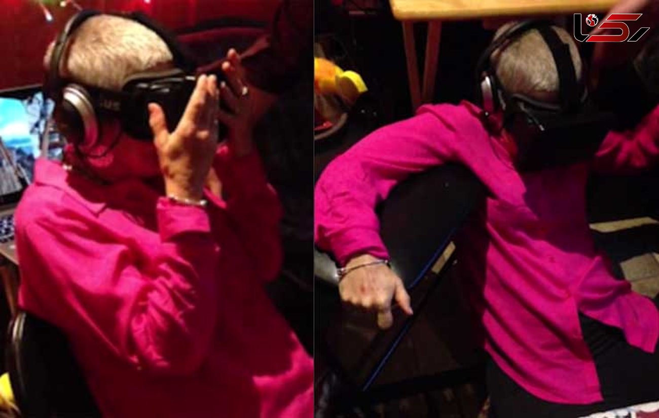 بیهوشی مادر بزرگ پس از سوار شدن به ترن هوایی مجازی + فیلم