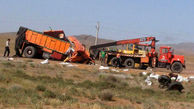 6 کشته و زخمی در برخورد تریلر و کامیون