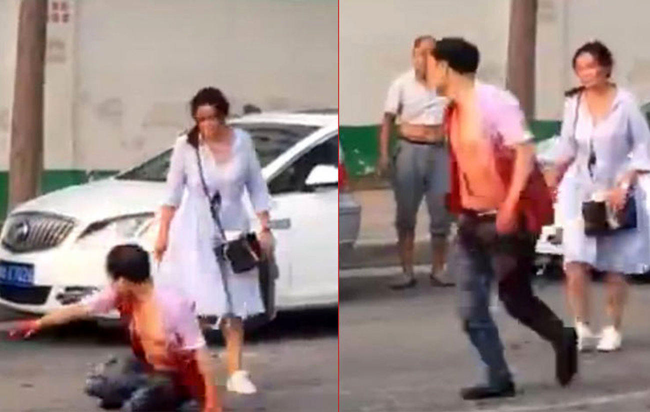 فیلم لحظه حمله به شوهر در خیابان / او را دست در دست یک زن دیدم!+ عکس
