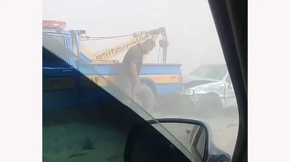 تصادف زنجیره ای در مسیر بوشهر برازجان+فیلم