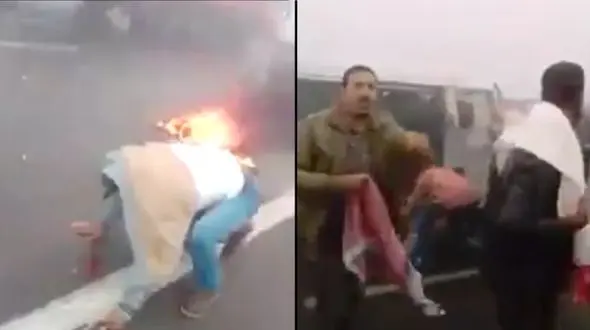 نجات معجزه‌آسای راننده جوان پس از تصادفی وحشتناک + فیلم