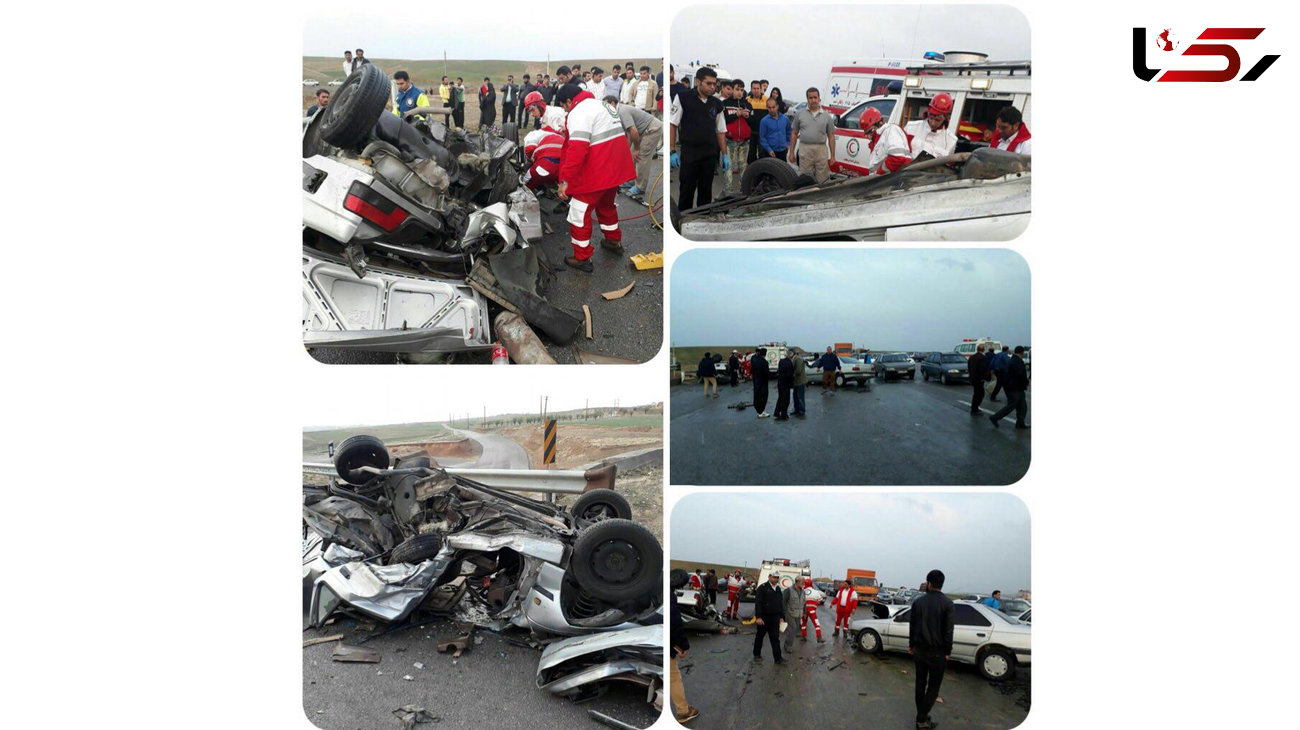 تصادف مرگبار 2 خودروی پژو در جاده بروجرد - ملایر + عکس