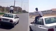 حرکات دیوانه وار با کشنده‌ترین خودروی جاده‌های کشور + فیلم