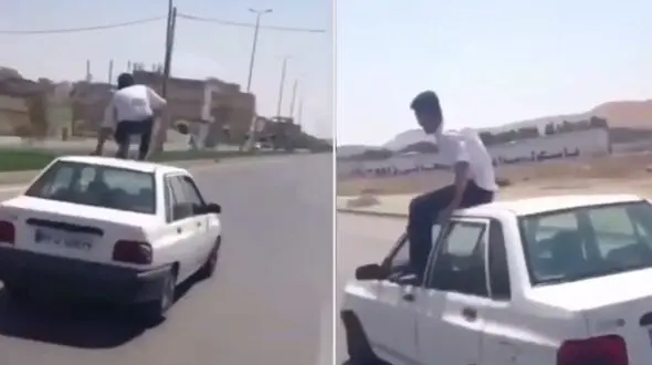 حرکات دیوانه وار با کشنده‌ترین خودروی جاده‌های کشور + فیلم