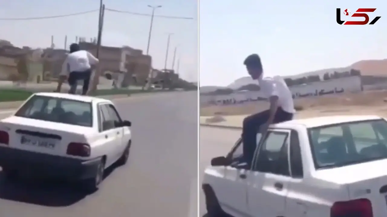 حرکات دیوانه وار با کشنده‌ترین خودروی جاده‌های کشور + فیلم