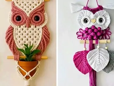 کشف سبک زندگی مینیمال و بوهو با 15 طرح آویز جغد مکرومه