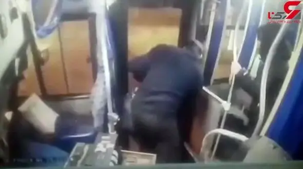 دزدناشی از راننده اتوبوس بدجوری کتک خورد ! + فیلم